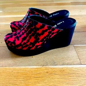 Brand new Lady Rose design black and red  women wedge sandals .
